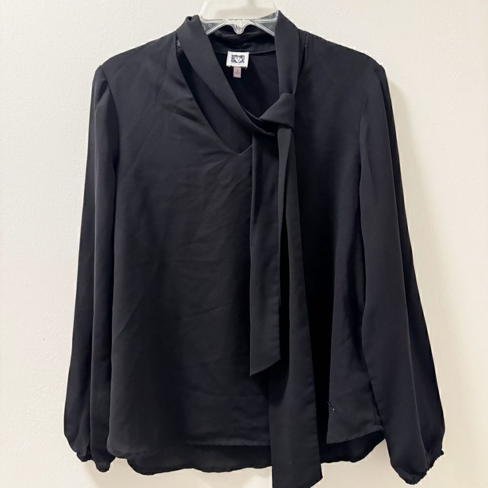 Anne Klein Tie Neck Blouse - Size Medium